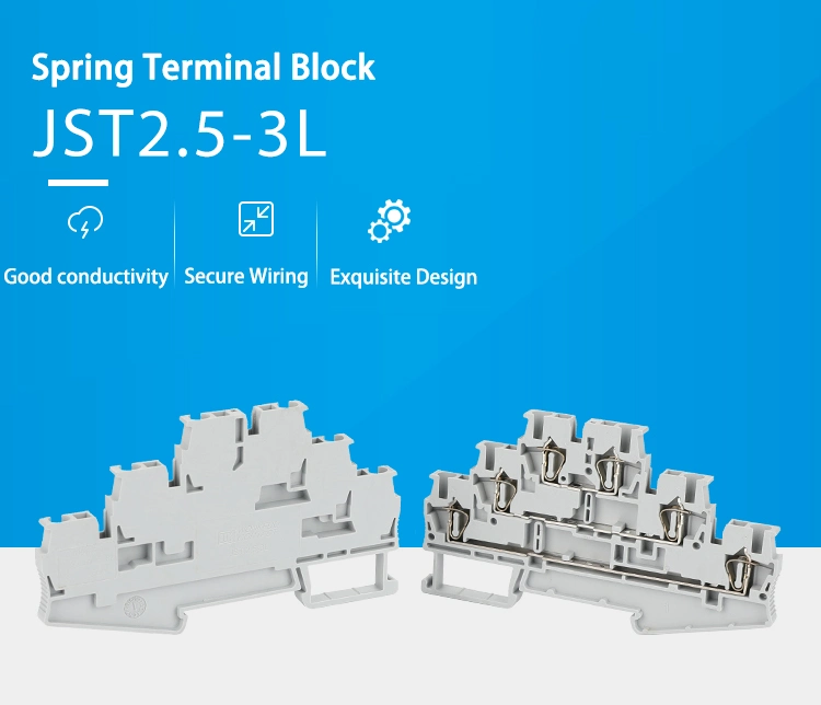 St 2.5-3L Spring Connection Terminal Blocks DIN Rail Mounted
