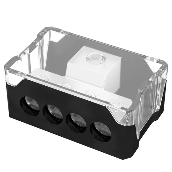 4 Way Power Distribution Block Car Audio 0/2/4 Gauge Input 4/8/10 Gauge Output AMP Ground Distribution Block Splitter for Amplifier Auto Car Boat